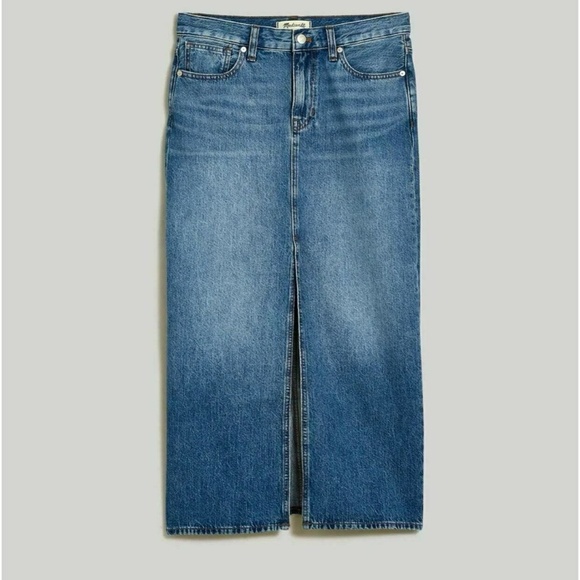 Madewell Denim Mid-Rise Maxi Jean Skirt in Pratt Wash 32 - Picture 6 of 6